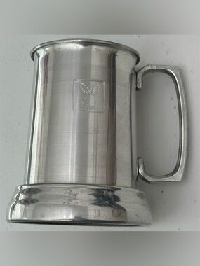 1970’s Playboy Club Vintage Aluminum Beer Mug Stein With Glass Bottom